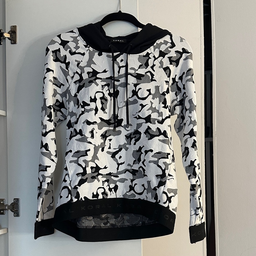 Koral Valor Black and White Camouflage Hoodie